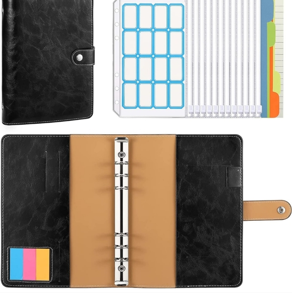 A5 Binder, 6-Ring PU Leather Loose-Leaf Notebook - Picture 1 of 5